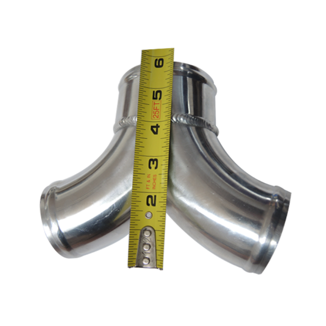 Aluminum Y Pipe Dual 2.5" to 3" Air Intake Twin Turbo Intercooler Piping