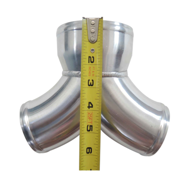 Aluminum Y Pipe Dual 3" to 4" Air Intake Twin Turbo Intercooler Piping