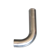 2" L-Bend Aluminum Pipe, Mandrel Bent Polished, 2.0mm Thick Tube, 18" Length