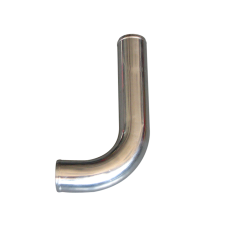 3" L-Bend Aluminum Pipe, Mandrel Bent Polished, 2.0mm Thick Tube, 18" Length