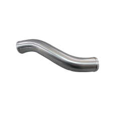 2" OD Air Intake S shape Aluminum Pipe, Mandrel Bent Polished, 2mm Thick Tube, 14" Length.