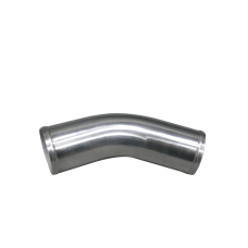 3" OD 45 Degree Aluminum Pipe, Mandrel Bent Polished, 2mm Thick Tube, 10" Length