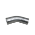 2.5" OD 45 Degree Aluminum Pipe, Mandrel Bent Polished, 2mm Thick Tube, 10" Length