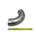 2.75" OD 120 Degree Aluminum Pipe, Mandrel Bent Polished, 2mm Thick Tube, 10" Length