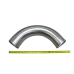 3.5" OD 120 Degree Aluminum Pipe, Mandrel Bent Polished, 3mm Thick Tube, 18" Length  