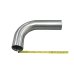 4" Aluminum Pipe 90 Degree L Bend, Polished, Mandrel Bent, 3.0mm Thick, 24" Length Tube