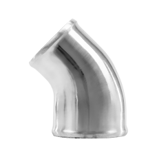 Polished Cast Aluminum 45 Degree 3"-2.5" O.D. Reducer Elbow Pipe