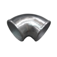 3.5" O.D. Cast Aluminum Elbow 90 Degree Pipe Tube, Tight Bend, Polished Finishing