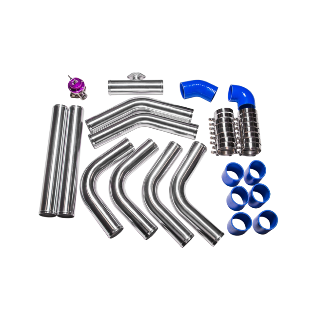 DIY BLUE Couplers 2.5" INTERCOOLER PIPING KIT + 28"x7"x2.5" INTERCOOLER