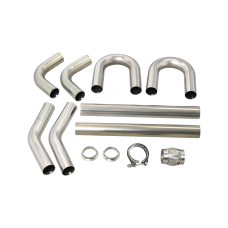 Universal Stainless Piping Kit 2.5" 8 pcs 45 90 Exhaust Flex Pipe Vband Universal Stainless Piping Kit 2.5" 8 pcs 45 90 Exhaust Flex Pipe Vband