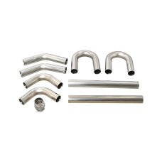 Universal Stainless Piping Kit 2.5" 8 pcs 45 90 + Exhaust Flex Pipe Universal Stainless Piping Kit 2.5" 8 pcs 45 90 + Exhaust Flex Pipe