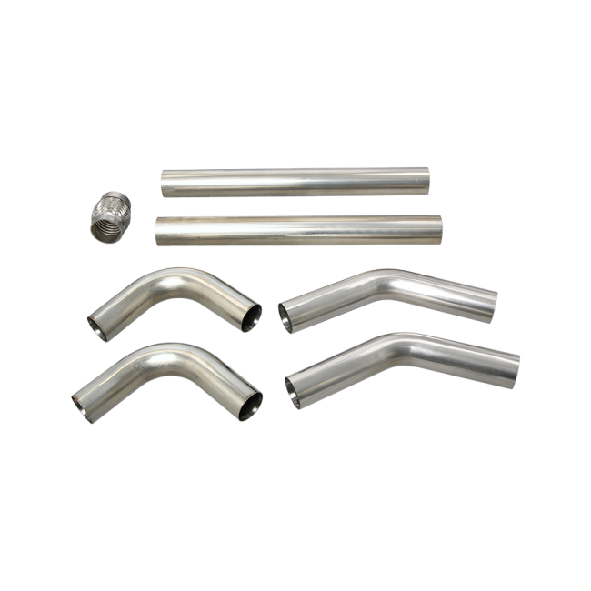 Universal Stainless Piping Kit 2.5" 8 pcs 45 90 + Exhaust Flex Pipe