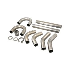 Universal Stainless Piping Tube Kit 3" 8 pcs 45 90 + Exhaust Flex Pipe Vband Universal Stainless Piping Tube Kit 3" 8 pcs 45 90 + Exhaust Flex Pipe Vband