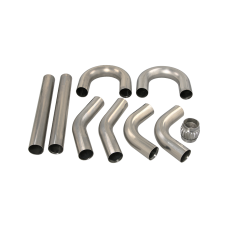 Universal Stainless Piping Tube Kit 3" 8 pcs 45 90 + Exhaust Flex Pipe Universal Stainless Piping Tube Kit 3" 8 pcs 45 90 + Exhaust Flex Pipe