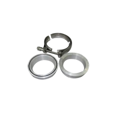 2.5" Stainless Steel Turbo V-Band Clamp x1 ,  Flange Aluminum x2 For Turbo Intercooler Piping Tube