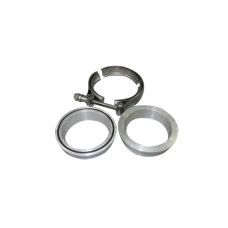 2.5" Stainless Steel Turbo V-Band Clamp x1 ,  Flange Aluminum x2 Male/Female For Turbo Intercooler Piping Tube