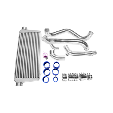 Tube & Fin FMIC Front Mount INTERCOOLER PIPING Pipe Tube KIT + BOV For 240SX S14 S15 SR20DET