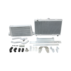 Aluminum Intercooler Radiator Hard Pipe Bracket Kit For 86-91 RX7 RX-7 FC 2JZ 2JZGTE
