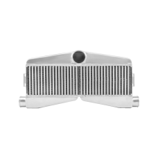 Front Mount Twin Turbo Bar&Plate 2-Inlet 1-Outlet Aluminum Intercooler 27x13x3.5