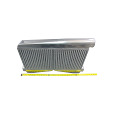 Universal 27"x16.5"x3.5" Twin Turbo Aluminum Intercooler 2.5" Inlet & 3" outlet 