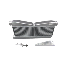 Twin Turbo 27"x12.5"x3.5" Intercooler + Brackets For 79-93 Ford Mustang Camaro