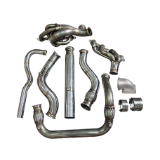 T4 Turbo Manifold Header Downpipe Kit For 99-07 Silverado GMT800 Vortec