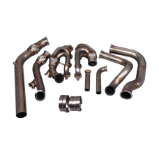 Turbo Header Manifold Downpipe Kit For 79-93 Ford Mustang LS1 LSx Swap