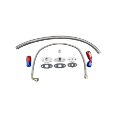 Oil Fuel Hose Line Flange Fitting Kit For 86-92 Toyota Supra 7MGTE Single Turbo 8PCS