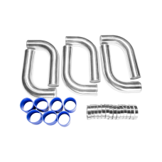 2.5" ALUM Piping Kit Tube for Civic VW Golf Jetta GTI