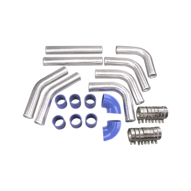 Universal 2.5" Aluminum Turbo Intercooler Piping Pipe Kits +Silicone +Clamp