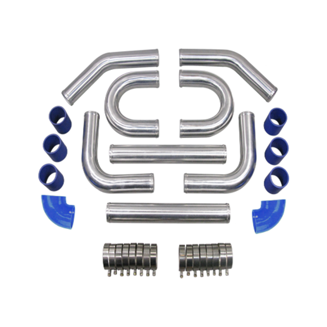 Universal 2.5" Aluminum Intercooler Piping Kit Tube Supercharger Kit for Civic CRX