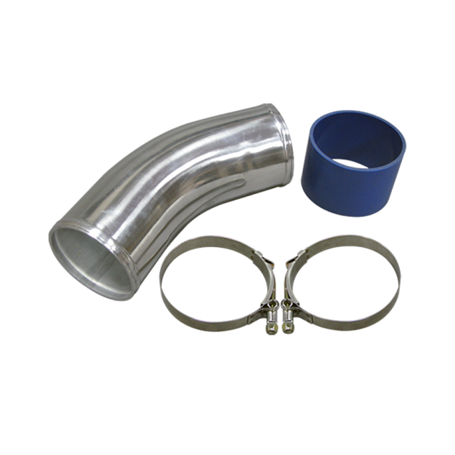 3.5" O.D. Aluminum 45 Degree Joiner Pipe 10" Long + Hose + TClamps