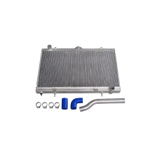 Aluminum Coolant Radiator + Water Pipe Kit for 89-99 Nissan 240SX S13 S14 S15 1JZ-GTE 2JZ-GTE Swap