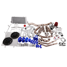 Turbo Header Manifold Downpipe Intercooler Kit for 05-14 Ford Mustang 4.6L V8 NA-T
