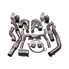 Twin Turbo Manifold Header Downpipe Kit For 64-67 Chevelle BBC Big Block 396 402 427 454