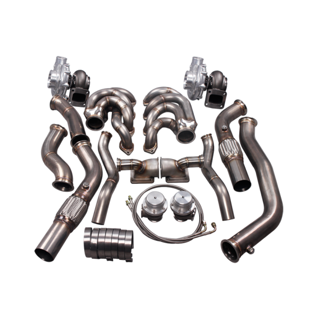 Twin Turbo Manifold Header Downpipe Kit For 6467 Chevelle BBC Big
