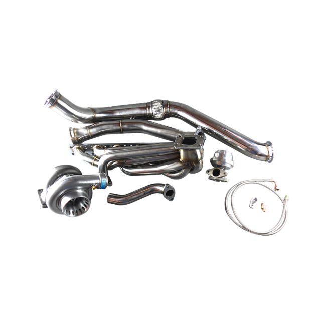 GT35 Turbo Manifold Downpipe Kit for BMW E46 M52 Engine NA-T Top Mount 