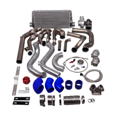 Turbo Header Manifold Downpipe Intercooler Piping Kit For 79-93 Ford Mustang LS1 LSx Swap