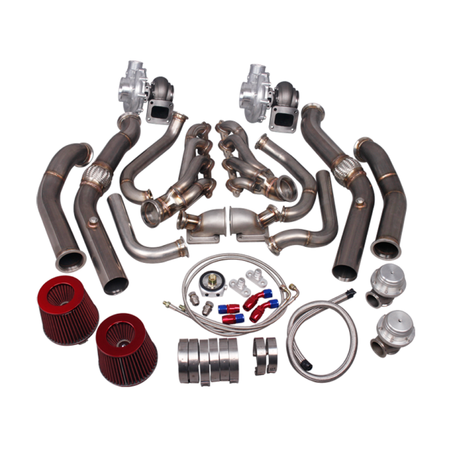 Twin Turbo Header Manifold Downpipe Kit For GBody LS1 LS Motor Cutlass