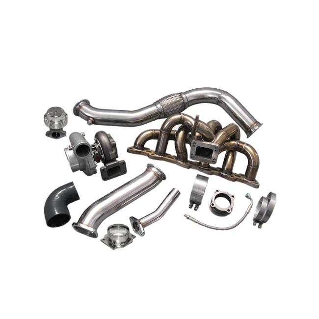 GT35 Single Turbo Downpipe Manifold Kit For 240SX S13 S14 RB20 RB25 500HP
