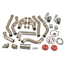 Twin Turbo Header Kit GT35 For 68-72 Chevrolet Chevelle SBC Small Block Engine