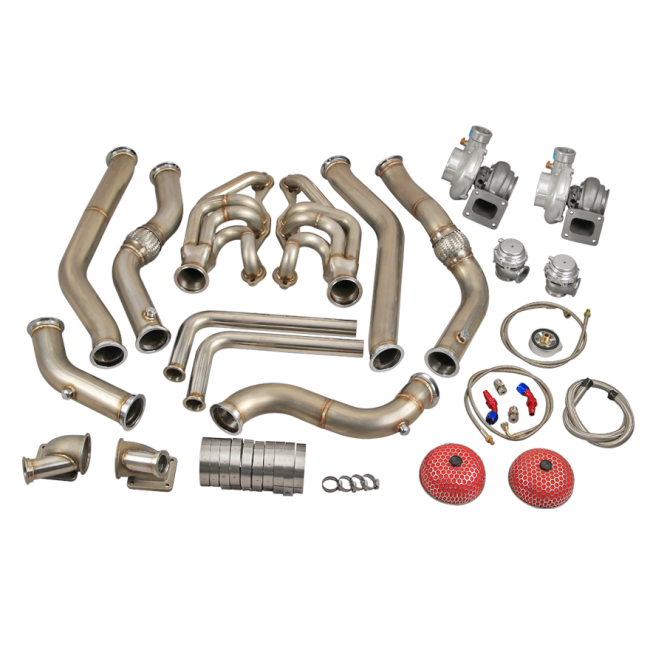 Twin Turbo Header Kit GT35 For 6872 Chevrolet Chevelle SBC Small Block