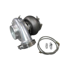 GT45 GT45R Dual Ball Bearing Turbo Charger 80mm T4 1.15 A/R + Oil Line + Flange Kit