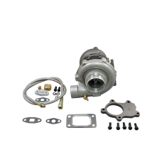 T3 T04E .60 A/R .63A/R Turbo Charger + 5 Bolts Flange + Oil Feed Line Kit