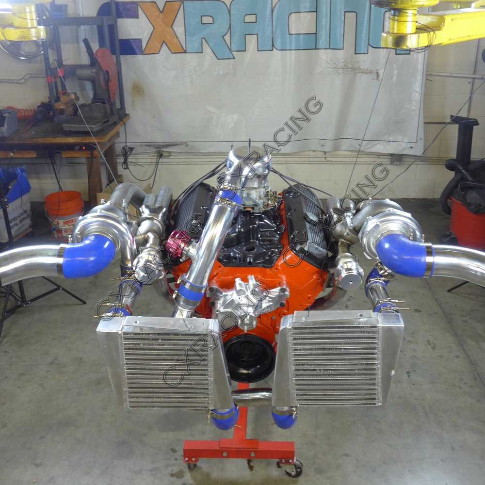 Twin Turbo Intercooler Piping BOV Kit For 6467 Chevelle BBC Big Block
