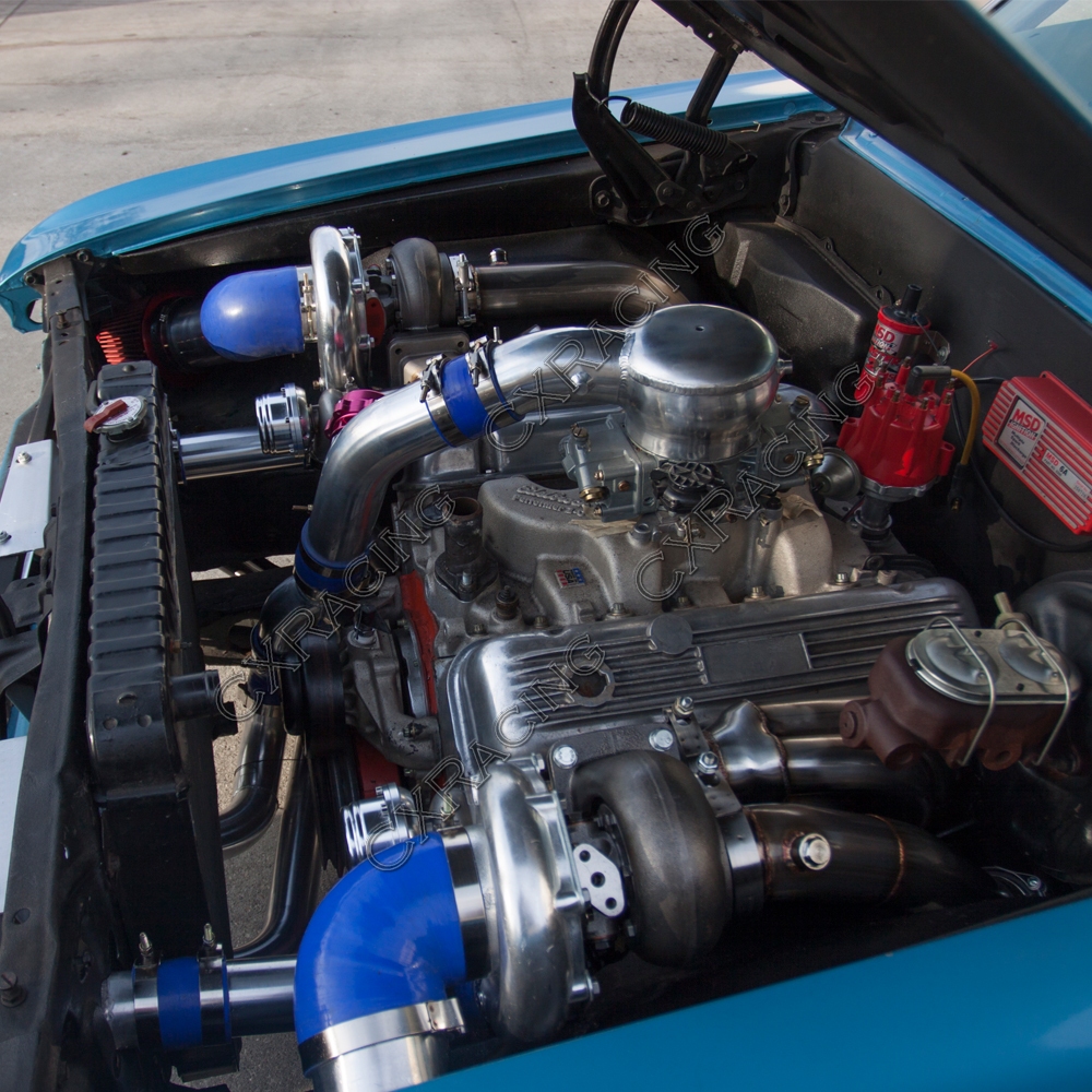 Twin Turbo Intercooler Piping BOV Kit For 6467 Chevelle BBC Big Block