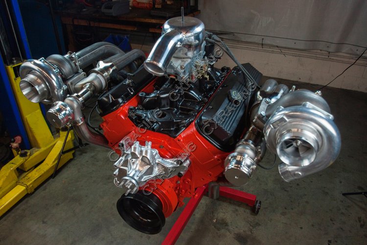 Twin Turbo Manifold Header Downpipe Kit For 6467 Chevelle BBC Big