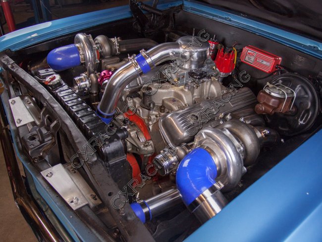 twin turbo manifold header downpipe kit for 64 67 chevelle chevy bolt design