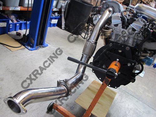 GT35 Single Turbo Downpipe Manifold Kit For 240SX S13 S14